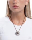 Parisian Posy - Copper Necklace - Paparazzi Accessories Necklace Bedazzle Me Pretty Mobile Fashion Boutique