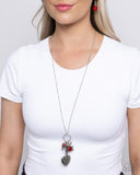 Parisian Press - Red Necklace - Paparazzi Accessories Necklace Bedazzle Me Pretty Mobile Fashion Boutique