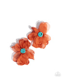 Part Of Your World - Orange Post Earrings - Paparazzi Accessories Post Earrings Bedazzle Me Pretty Mobile Fashion Boutique