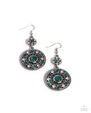 Party at My PALACE - Green Earrings - Paparazzi Accessories Earrings Bedazzle Me Pretty Mobile Fashion Boutique
