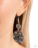 Party at My PALACE - Green Earrings - Paparazzi Accessories Earrings Bedazzle Me Pretty Mobile Fashion Boutique