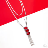 Passionate Pageantry - Red Necklace - Paparazzi Accessories Necklace Bedazzle Me Pretty Mobile Fashion Boutique