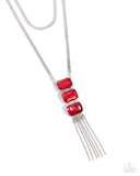 Passionate Pageantry - Red Necklace - Paparazzi Accessories Necklace Bedazzle Me Pretty Mobile Fashion Boutique