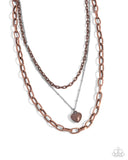 Passionate Place - Copper Necklace - Paparazzi Accessories Necklace Bedazzle Me Pretty Mobile Fashion Boutique