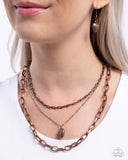 Passionate Place - Copper Necklace - Paparazzi Accessories Necklace Bedazzle Me Pretty Mobile Fashion Boutique