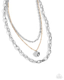 Passionate Place - Silver Necklace - Paparazzi Accessories Necklace Bedazzle Me Pretty Mobile Fashion Boutique