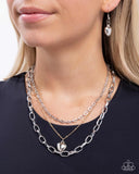 Passionate Place - Silver Necklace - Paparazzi Accessories Necklace Bedazzle Me Pretty Mobile Fashion Boutique