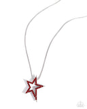 Patriotic Passion - Red Necklace - Paparazzi Accessories Necklace Bedazzle Me Pretty Mobile Fashion Boutique