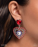 Patriotic Pattern - Multi Clip-On Earrings - Paparazzi Accessories Clip-On Earrings Bedazzle Me Pretty Mobile Fashion Boutique