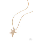 Patriotic Performer - Gold Necklace - Paparazzi Accessories Necklace Bedazzle Me Pretty Mobile Fashion Boutique