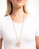 Patriotic Performer - Gold Necklace - Paparazzi Accessories Necklace Bedazzle Me Pretty Mobile Fashion Boutique