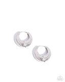 Pattern Permanence - Silver Earrings - Paparazzi Accessories Earrings Bedazzle Me Pretty Mobile Fashion Boutique