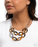 Patterned Presto - Brown Necklace - Paparazzi Accessories Necklace Bedazzle Me Pretty Mobile Fashion Boutique
