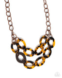 Patterned Presto - Copper Necklace - Paparazzi Accessories Necklace Bedazzle Me Pretty Mobile Fashion Boutique