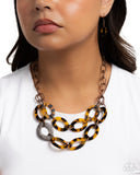 Patterned Presto - Copper Necklace - Paparazzi Accessories Necklace Bedazzle Me Pretty Mobile Fashion Boutique