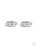 Paved in Glitz - White Earrings - Paparazzi Accessories Earrings Bedazzle Me Pretty Mobile Fashion Boutique