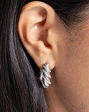 Paved in Glitz - White Earrings - Paparazzi Accessories Earrings Bedazzle Me Pretty Mobile Fashion Boutique