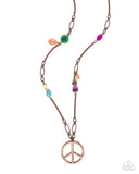 Peaceful Playtime - Copper Necklace - Paparazzi Accessories Necklace Bedazzle Me Pretty Mobile Fashion Boutique