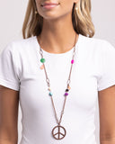 Peaceful Playtime - Copper Necklace - Paparazzi Accessories Necklace Bedazzle Me Pretty Mobile Fashion Boutique