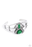 Peacock Plume - Green Bracelet - Paparazzi Accessories Bracelet Bedazzle Me Pretty Mobile Fashion Boutique
