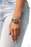 Peacock Plume - Green Bracelet - Paparazzi Accessories Bracelet Bedazzle Me Pretty Mobile Fashion Boutique