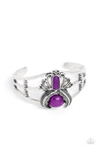 Peacock Plume - Purple Bracelet - Paparazzi Accessories Bracelet Bedazzle Me Pretty Mobile Fashion Boutique