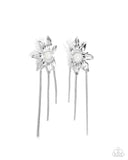 Pearl Panorama - White Post Earrings - Paparazzi Accessories Post Earrings Bedazzle Me Pretty Mobile Fashion Boutique