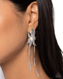 Pearl Panorama - White Post Earrings - Paparazzi Accessories Post Earrings Bedazzle Me Pretty Mobile Fashion Boutique