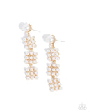 Pearl Pastime - Gold Post Earrings - Paparazzi Accessories Post Earrings Bedazzle Me Pretty Mobile Fashion Boutique
