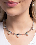 Pearl Pedestal - Blue Necklace - Paparazzi Accessories Necklace Bedazzle Me Pretty Mobile Fashion Boutique