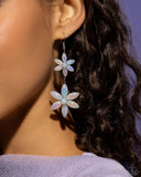 Pearl Posy - White Earrings - Paparazzi Accessories Earrings Bedazzle Me Pretty Mobile Fashion Boutique