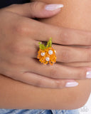 Pearl Priority - Orange Ring - Paparazzi Accessories Ring Bedazzle Me Pretty Mobile Fashion Boutique