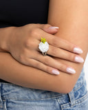 Pearl Priority - White Ring - Paparazzi Accessories Ring Bedazzle Me Pretty Mobile Fashion Boutique