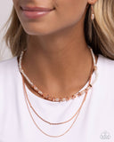 Pearl Profession - Copper Necklace - Paparazzi Accessories Necklace Bedazzle Me Pretty Mobile Fashion Boutique