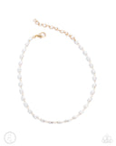 Pearl Purpose - Gold Anklet - Paparazzi Accessories Anklet Bedazzle Me Pretty Mobile Fashion Boutique