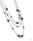 Pearlicious Pop - Brown Necklace - Paparazzi Accessories Necklace Bedazzle Me Pretty Mobile Fashion Boutique