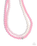 Pearly Paladin - Pink Necklace - Paparazzi Accessories Necklace Bedazzle Me Pretty Mobile Fashion Boutique