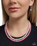Pearly Paladin - Pink Necklace - Paparazzi Accessories Necklace Bedazzle Me Pretty Mobile Fashion Boutique