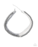 Pearly Paladin - Silver Necklace - Paparazzi Accessories Necklace Bedazzle Me Pretty Mobile Fashion Boutique