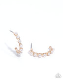 Pearly Passage - Gold Earrings - Paparazzi Accessories Earrings Bedazzle Me Pretty Mobile Fashion Boutique
