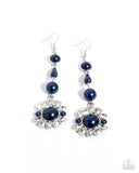 Pearly Plot Twist - Blue Earrings - Paparazzi Accessories Earrings Bedazzle Me Pretty Mobile Fashion Boutique