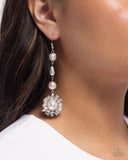 Pearly Plot Twist - White Earrings - Paparazzi Accessories Earrings Bedazzle Me Pretty Mobile Fashion Boutique