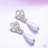 Pearly Promenade - White Post Earrings - Paparazzi Accessories Post Earrings Bedazzle Me Pretty Mobile Fashion Boutique