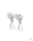 Pearly Promenade - White Post Earrings - Paparazzi Accessories Post Earrings Bedazzle Me Pretty Mobile Fashion Boutique