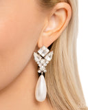 Pearly Promenade - White Post Earrings - Paparazzi Accessories Post Earrings Bedazzle Me Pretty Mobile Fashion Boutique
