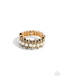 Pearly Provision - Gold Ring - Paparazzi Accessories Ring Bedazzle Me Pretty Mobile Fashion Boutique