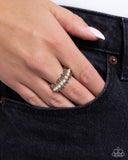 Pearly Provision - Gold Ring - Paparazzi Accessories Ring Bedazzle Me Pretty Mobile Fashion Boutique