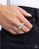 Pearly Provision - White Ring - Paparazzi Accessories Ring Bedazzle Me Pretty Mobile Fashion Boutique