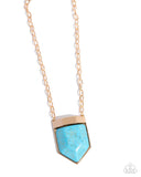 Pendant Passage - Gold Necklace - Paparazzi Accessories Necklace Bedazzle Me Pretty Mobile Fashion Boutique
