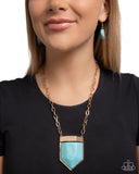 Pendant Passage - Gold Necklace - Paparazzi Accessories Necklace Bedazzle Me Pretty Mobile Fashion Boutique